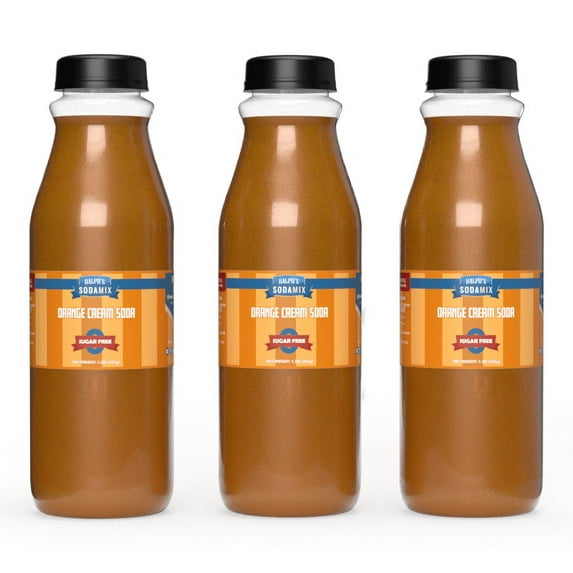 Ralph's SUGAR FREE Orange Cream Soda Sparkling Water Sodamix Flavors | Three 16oz Bottles