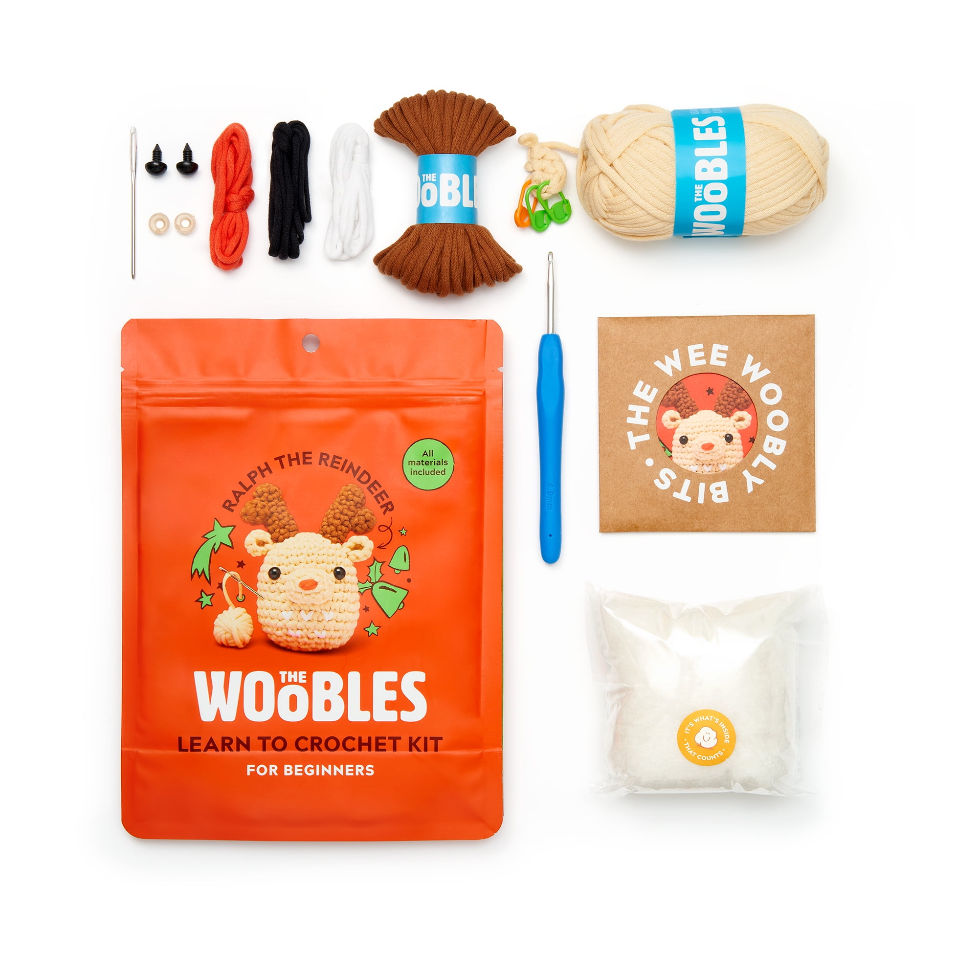 The Woobles Beginner Crochet Amigurumi Kits - Ralph the Reindeer