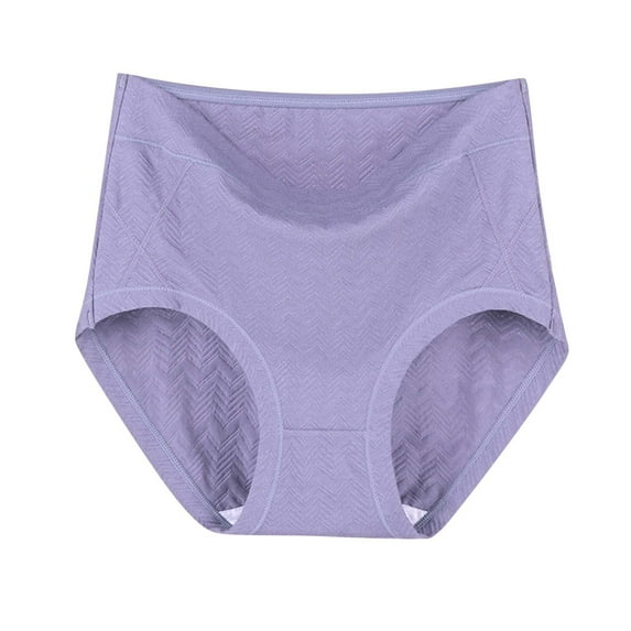 absanyy Cotton High-Waisted Women's Plus 4XL Panties - Purple, Comfortable Breathable Everyday Underwear