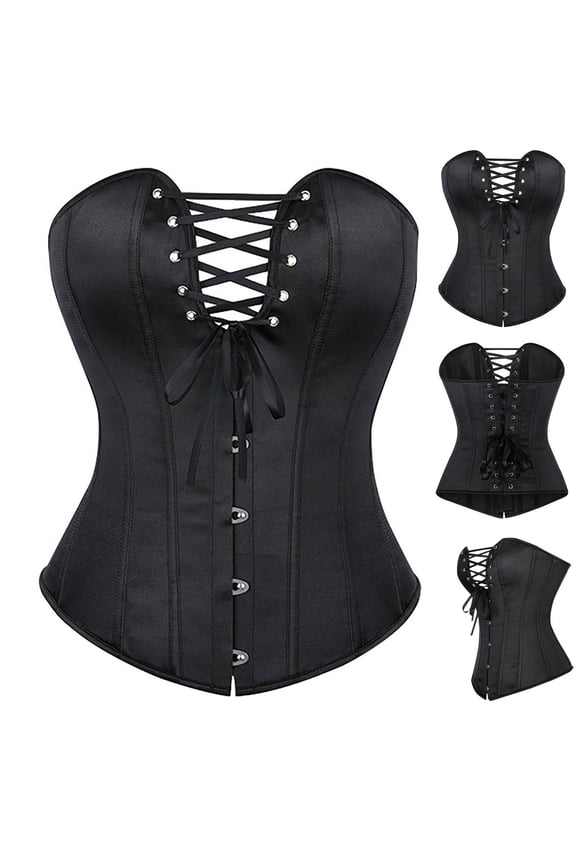 Gothic Women's Army Green Corset - Boned Shapewear, Lace Up Front, Busk Closure for Cosplay, Halloween, Size L