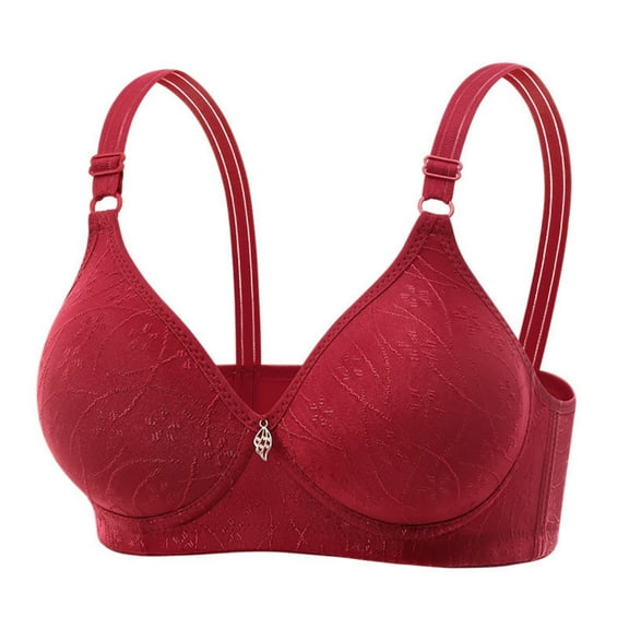 absanyy Plus Size 42 Women's Bra - Full Coverage Supportive Wine Color Comfortable Everyday Adjustable Strap Nylon Spandex Walmart
