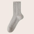 thumbnail image 1 of Zunfeo Women's 100% Cotton Cable Knit Socks - Soft Breathable, Free Size, Gray, Versatile for Everyday Casual Office Home Wear, 1 of 6