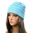 thumbnail image 1 of absanyy Women's Acrylic Slouchy Beanie - Warm Ribbed Knit, Free Size, Sky Blue, Soft, Machine Washable, Winter Headwear, 1 of 2