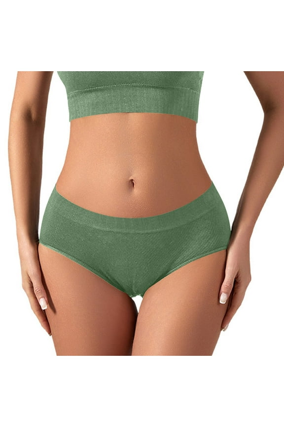 Ralphats Women's Comfortable Everyday Underwear, Nylon Spandex, Ribbed Waistband No Roll, Full Coverage, Size L, Army Green