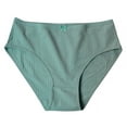 thumbnail image 1 of absanyy Women's Cotton Bikini Panties - Full Coverage Ribbed, Comfortable Everyday Wear, Size L, Green, 1 of 2