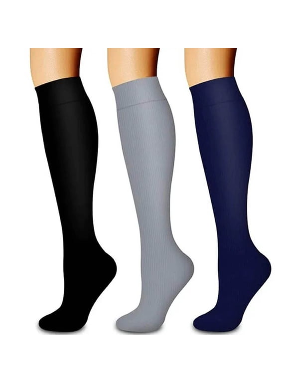 Women's Cotton Knee High Socks, 3 Pack - Yellow, Size L - Comfortable & Breathable for Everyday Work & Casual Wear
