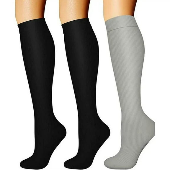 absanyy Women's Cotton Knee High Socks - Army Green, Size L, 3 Pack - Comfortable Moisture Wicking for Daily & Work Wear