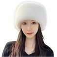 thumbnail image 1 of absanyy Women's Faux Fur Hat - Free Size, White, Warm Winter Accessory, Trendy Stylish for Cold Weather Daily Wear & Outdoor Activities, 1 of 2
