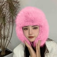 thumbnail image 1 of absanyy Women's Faux Fur Trapper Hat - Watermelon Red, Free Size, Warm with Ear Flaps, Cruelty-Free Winter Hat for Daily & Outdoor Use, 1 of 4