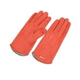 thumbnail image 1 of absanyy Women's Faux Suede Gloves - Orange, Free Size, 100% Polyester, Warm Stylish for Daily Wear, Commuting, Driving, Soft Comfortable, 1 of 2
