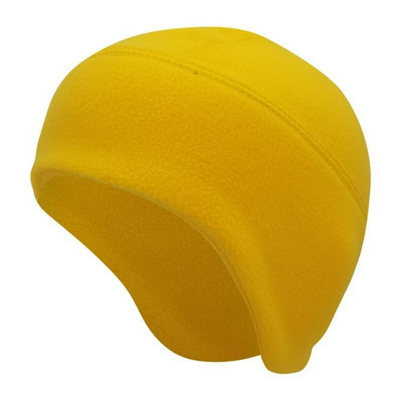 absanyy Women's Fleece Beanie with Ear Flaps - Warm Winter Hat, Free Size, Yellow, Windproof, Machine Washable for Outdoor & Daily Use