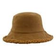 thumbnail image 1 of absanyy Women's Fleece Trim Bucket Hat - Coffee Color, Free Size, Warm & Sun Protection, Trendy Casual for All Seasons, 1 of 2