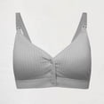 thumbnail image 1 of VONCOS Women's Front Closure Nursing Bra - Soft Stretchy Maternity Bra with Adjustable Straps, Plus Size L, Gray - Comfortable for All Day Wear, 1 of 5