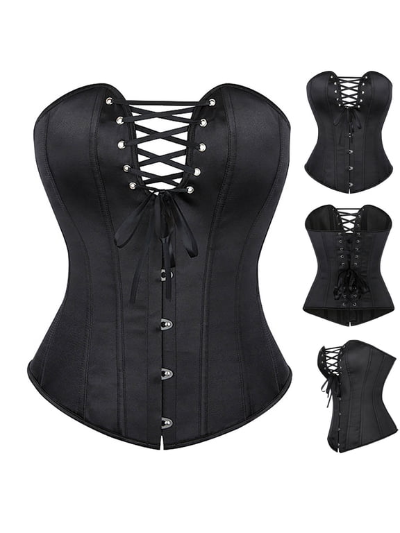 Women's Gothic Army Green Corset - Boned, Lace Up Front, Busk Closure, Shapewear for Cosplay Halloween, Victorian Costume, Size L