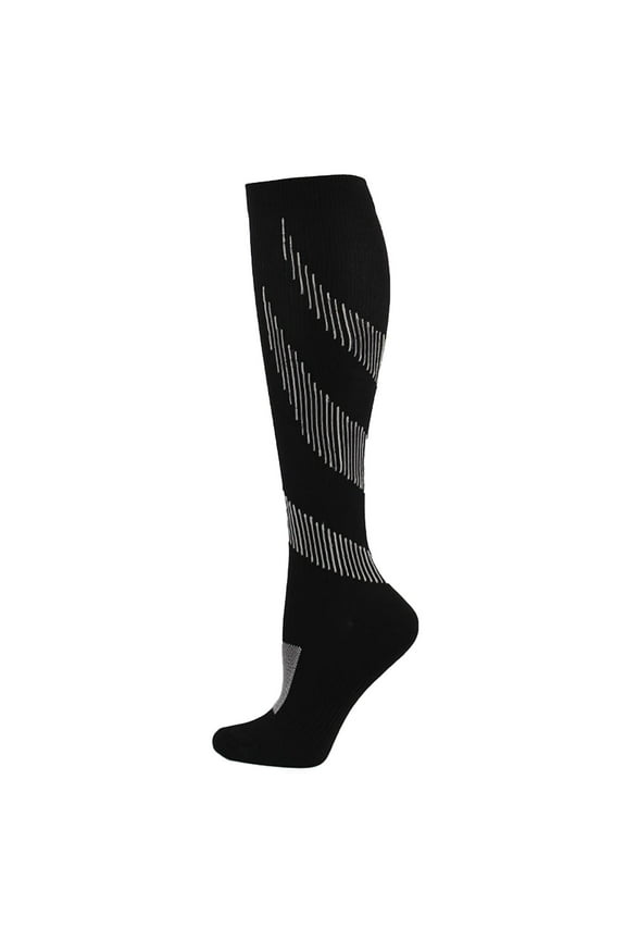 Women's Graduated Compression Socks - Cotton, for Office Workers/Standing All Day, Relieve Leg Fatigue, Size M, Black
