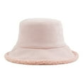 thumbnail image 1 of absanyy Women's Pink Fleece Trim Bucket Hat - Free Size, Lightweight Polyester, Sun Protection & Warm for Daily/Outdoor Use, 1 of 2