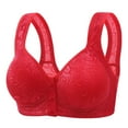 thumbnail image 1 of absanyy Women's Plus Size Front Closure Bra Size 44 Red - Wide Strap Lace, Stretchy Breathable Comfort for Post-Surgery, Seniors & Everyday Wear, 1 of 8