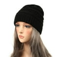thumbnail image 1 of absanyy Women's Slouchy Acrylic Knit Beanie - Black, Free Size, Warm Cuffed, Durable & Machine Washable for Winter, 1 of 2