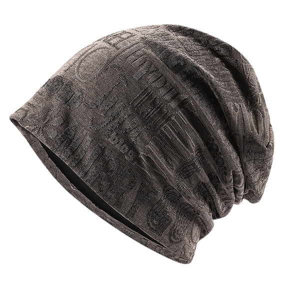 Zunfeo Women's Slouchy Beanie - Soft Breathable Nylon Spandex, Textured Embossed Letter, Brown, Free Size, All Season Everyday Casual Wear