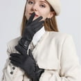 thumbnail image 1 of absanyy Women's Stylish Warm Winter Gloves with Bow Detail - Faux Suede, One Size Fits Most, Dark Gray, 1 of 4