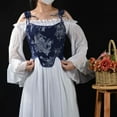thumbnail image 1 of absanyy Women's Vintage Corset Top - Floral Square Neck, Scalloped Hem, Bow Straps, Versatile for Casual/Night Out, 1 of 8