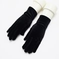 thumbnail image 1 of absanyy Women's Vintage Velvet Gloves - Black, Free Size - 1920s Gatsby, Formal Events, Halloween Costume, Winter Warm Accessory, 1 of 3