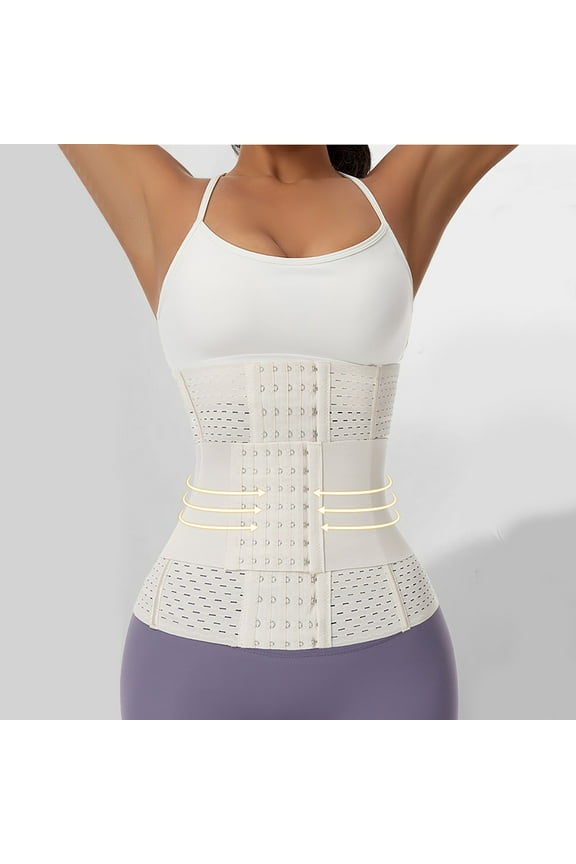 Ralphats Women's Waist Trainer - Breathable Midi Support Adjustable Waist Cincher for Postpartum, Workout & Daily Shaping