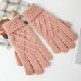 thumbnail image 1 of absanyy Women's Warm Cable Knit Winter Gloves - Pink, Size L, Ribbed Cuff, Insulated for Cold Weather, Stylish & Practical, 1 of 6