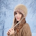 thumbnail image 1 of absanyy Women's Warm Stylish Winter Hat with Faux Fur & Ear Ties, One Size Fits Most, Khaki - Versatile for Outdoor & Daily Wear, 1 of 7