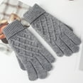 thumbnail image 1 of absanyy Women's Winter Gloves, 100% Polyester Cable Knit, Thermal Warm with Ribbed Cuff, Size L, Gray - Stylish for Commuting & Daily Use, 1 of 5