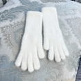 thumbnail image 1 of absanyy Women's Winter Gloves XL - White, Long Cuff, Stretch Nylon Spandex, Plush Warm, Stylish Cold Weather Handwear, 1 of 3