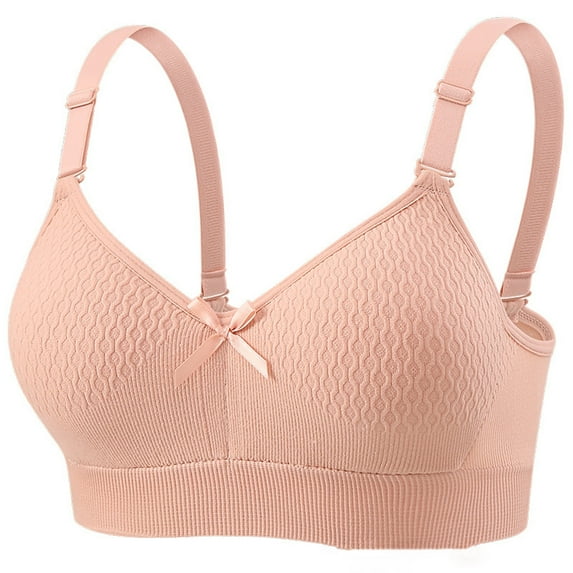 absanyy Women's Wireless Everyday Bra - All-Day Comfort, Breathable Nylon-Spandex, Adjustable Straps, Seamless-like, Size 34, Red