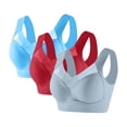 thumbnail image 1 of VONCOS Womens 3XL Wireless Bra 3 Pack - Light Blue Plus Size Racerback Seamless Support for All-Day Comfort & Everyday Wear, 1 of 2