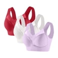 thumbnail image 1 of VONCOS Womens Wireless Plus Size 4XL Bra 3 Pack - Purple, Comfortable Breathable Polyester with Wide Straps for Daily Wear, 1 of 2