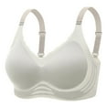 thumbnail image 1 of absanyy Womens Wireless Seamless Bra - XL White, No Underwire Everyday Comfort, Breathable Fabric, Adjustable Straps, Molded Support Cups, 1 of 8