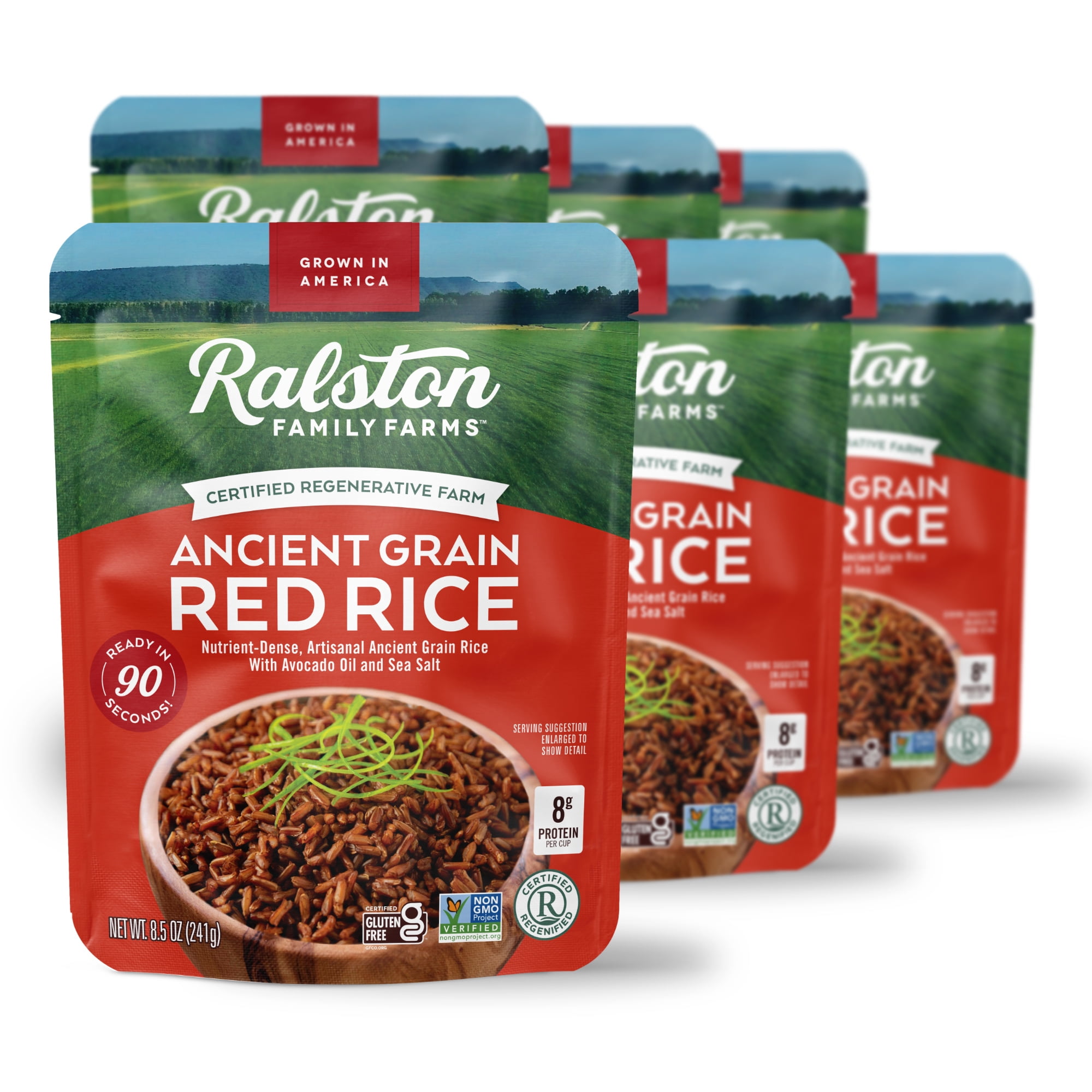 Old Red Rice Ralston Family Farms Ancient Grain Red Rice, 8.5 OZ, Ready in 90 ...