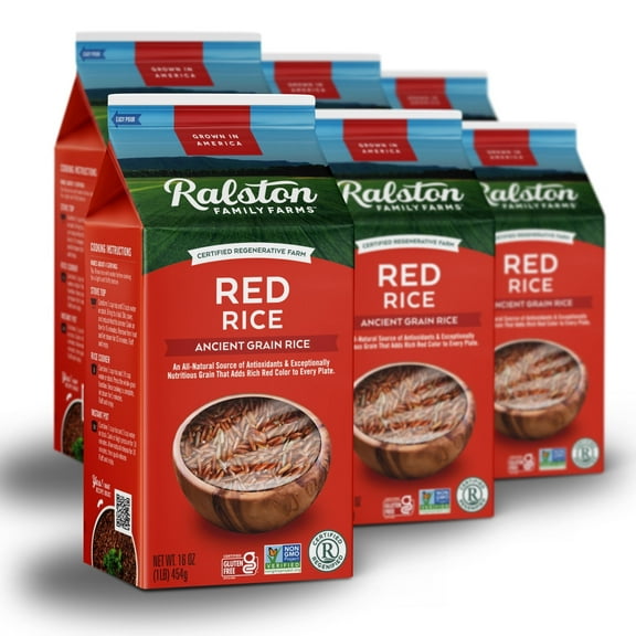 Ralston Family Farms Red Rice, 16 oz Carton: 6 Pack, American Grown, Non-GMO, Naturally Gluten Free
