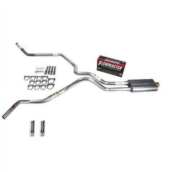 Ram 02-03 dual exhaust 2.5 MA pipe Flowmaster 50 RW Tip Corner exit