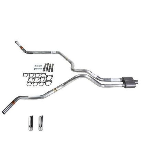 Ram 07-08 dual exhaust 2.5 MA pipe 1 chamber muffler RW Tip Corner exit