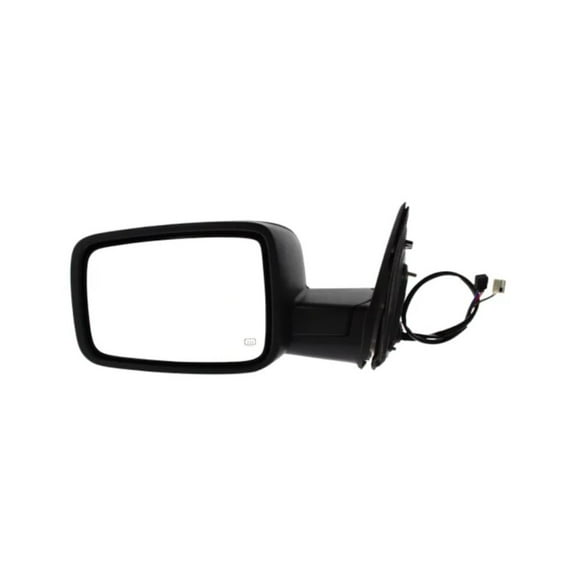 For Ram 1500/2500/3500 2011 2012 Door Mirror Driver Side | Power Glass | Heated | Manual Folding | Textured Black | With Signal Light | With Puddle Light | Replacement For CH1320304 | 68026559AD