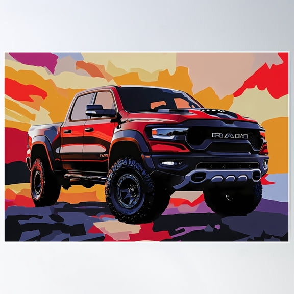 Ram 1500 Trx - Pop Art Poster Wall Art, Modern Wall Decor For Living Room Bedroom, 16x24 UNFRAMED