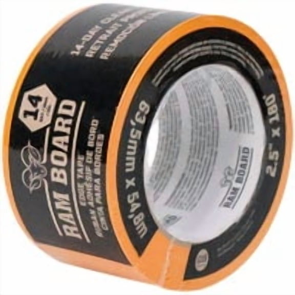Ram Board Edge Tape 2-1/2 In. W x 180 Ft. L Floor Protection Tape, Safety Orange
