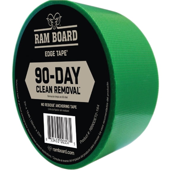 Ram Board Edge Tape - 90-Day Clean Removal - No Residue Anchoring Tape - 2" x 164'