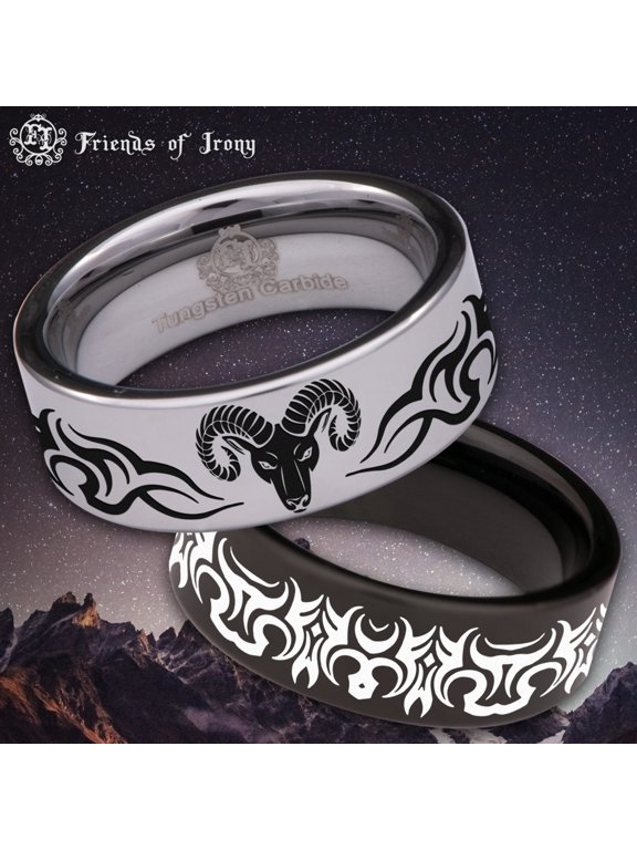 Ram Bull Tungsten Carbide Ring