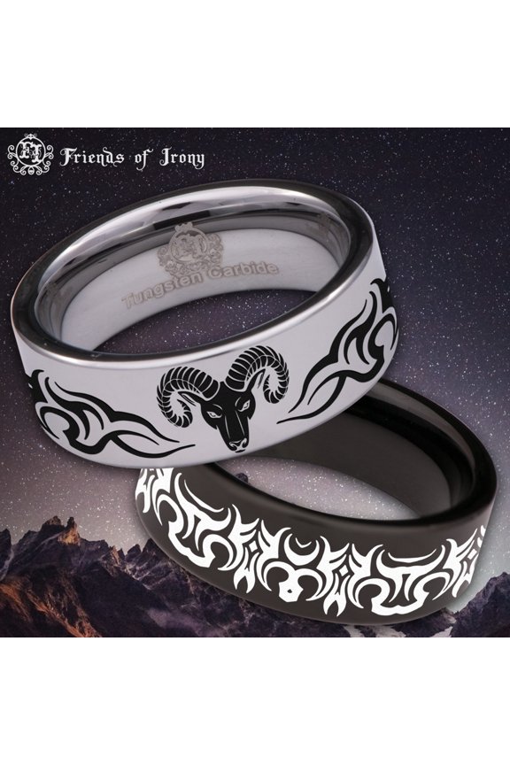 Ram Bull Tungsten Carbide Ring
