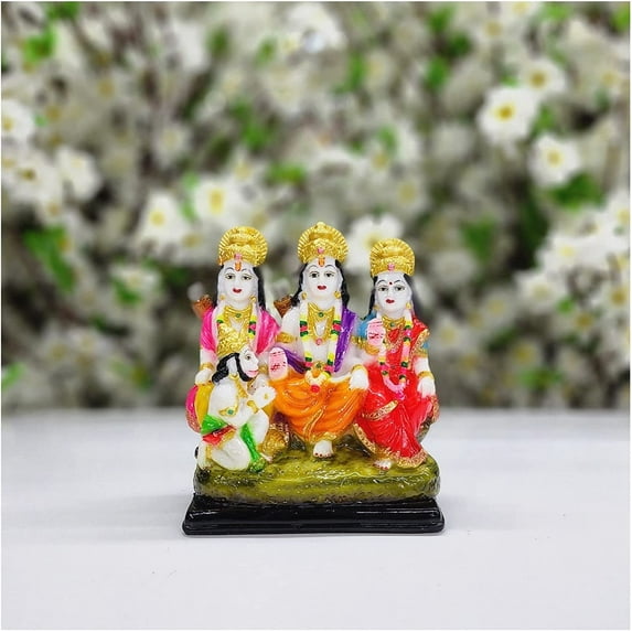 Ram Darbar Statue in Resin Ramdarbar Idol Lord Ram, Laxman & Hanuman Statue Hindu God Family Idol Ram Darbar Sculpture Ram Darbar Figurine Indian Mandir Decor Temple Decor - AtoZ India Cart