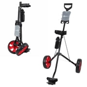 Ram Golf 2 Wheel Folding Steel Pull Cart w/ Water Bottle, Scorecard Holder