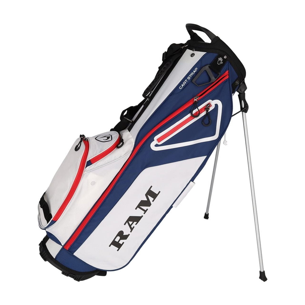 Ram Golf 7.5" Sunday Golf Carry / Stand Bag, Navy/White/Red