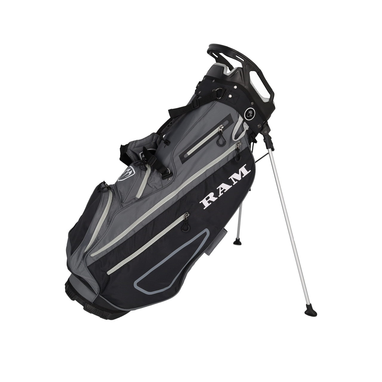 Ram Golf 9" Lightweight Stand Bag, Black/Charcoal