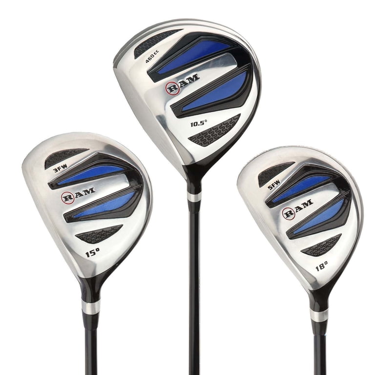 Ram Golf EZ3 Left Handed Mens Wood Set - Graphite Driver, 3 & 5